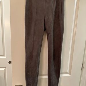 White House Black Market Grey 00 Vegan Suede leggings